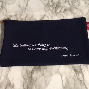 Viking wool pouch cosmetic bag Albert Einstein Important  Never stop questioning